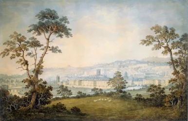 Näkymä Bathista, n. 1800 (wc paperilla)