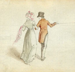 Pari kiertelevä, n.1825 (wc paperilla)
