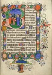 Lisätä. 42131 fol.73 Psalmi 1, joka alkaa alkukirjaimella 