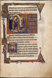 Lisää MS 48985 f.29r, Jeesus ennen Kaifasta, Salvin Hoursissa