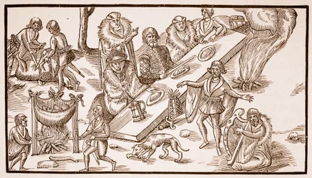 Irlantilainen juhla, 1581 (seepiakuva)