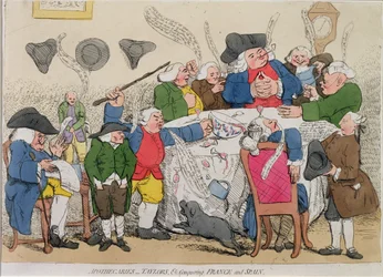 Apothecaries, Taylors & Co. valloittaa Ranskan ja Espanjan (käsinvärinen etsaus)