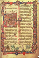 Arundel 83 f.14 Hirvet ja linnut, Arundel Psalter, n. 1310 (vellum)