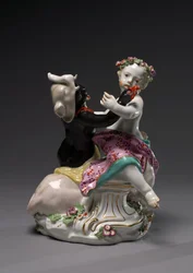 Aasia ja Afrikka, valmistaja Chelsea Porcelain Factory, n. 1760