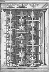 Calculating Machine, joka tunnetaan nimellä The Difference Engine, Cyclopaedia of Useful Arts & Manufactures, toimittanut Charles Tomlinson, noin 1880-luku