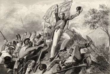 Ylämaan aseiden vangitseminen ennen Cawnporea vuonna 1857, vuonna 1858 julkaistusta "Intian kapinan historiasta"