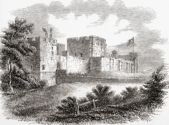 Carlislen linna, Carlise, Cumbria, Englanti nähty täällä 1800-luvulla, vanhasta Englannista: Kuvamuseo, pubi. 1847