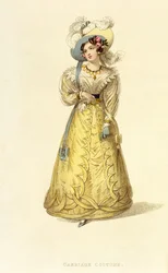 Kuljetusasu, muotilevy Ackermanns Repository of Artsilta, n. 1827