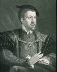 Kaarle V (1500-58) Pyhän saksalaisroomalaisen keisarin ja Espanjan kuninkaan muotokuvagalleria, julkaistu 1833.