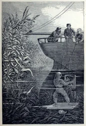 Ruuvin tyhjentäminen, aaltojen alta tai sukellus syvissä vesissä, pub. 1887.