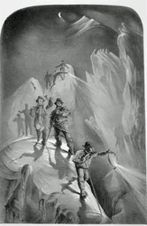 Kiipeily yöllä, kymmenestä kohtauksesta Mont Blancin viimeisellä nousulla, mukaan lukien viisi näkymää huipulta, J.D.H. Browne, julkaistu 1853