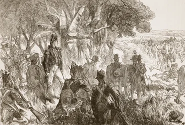 Clive at Plassey, kuvitus Cassells Illustrated History of Indiasta, James Grant, pubi. 1879