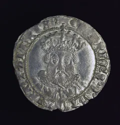Kolikko, jossa on Henry VIII:n pää (hopea)