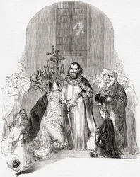 Henrik IV:n kruunajaiset, teoksesta Old England: A Pictorial Museum, julkaistu 1847