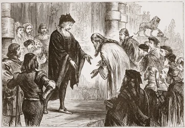 Cosmo I vastaanottaa ystäviään ja asiakkaitaan, kuvitus James Aitken Wylien (1808-1890) teoksesta The History of Protestantism, pub. 1878