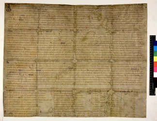 Puuvilla Augustus ii. 38 f.1 Vapauden palauttaminen Abingdonille, 993 (muste vellum)