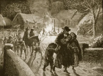 Liitot, jotka häätävät episkopaalisen papin, kuvitus Cassellin Englannin kuvitetusta historiasta (seepiakuva)
