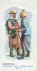 Tavanomainen tervehdys Argentiinassa, 1907