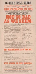 Dickens playbill: Ei niin pahalta kuin näytämme luentosalissa, Derby, ohjelma 25. elokuuta 1852