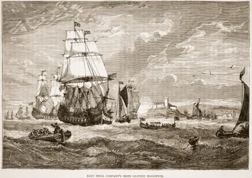 East India Company lähtee Woolwichista, kuvitus James Grantin pubista Cassell