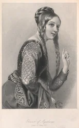 Eleanor of Aquitaine, kuvitus kirjasta "Kuningattaren elämäkertaluonnokset..."