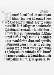 Faksimile Raamatun sivusta, paina Johannes Gutenberg, Mainz, 1456