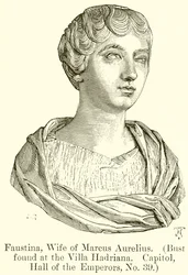 Faustina, Marcus Aureliuksen vaimo. (Rintakuva löydetty Villa Hadrianasta. Capitol, Hall of the Emperors, nro 39)