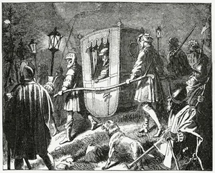 Keisari Kaarle V:n pako vuonna 1552 protestanttisista luterilaisista joukoista, joita johti Saksin vaaliruhtinas Maurice, 1882