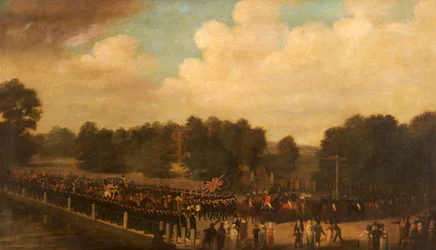 Francis Dukinfield Astley kulkueessa korkeana sheriffinä, n. 1806-1807