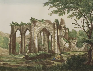 Furness Abbey, Lancashire, 1810 (värikaiverrus)