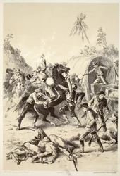 Bush Rangers hyökkäsi kultasaattajaan, David Blairin, McGradyn, Thomsonin ja Nivenin The History of Australaasia, 1879