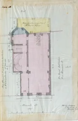 Royal Institutionin vuokrasopimusten pohjapiirros, 1863 (kynä & muste ja wc paperilla)