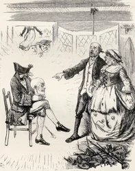 Kuvitus J. Leechin mukaan runolle "The Legend of Hamilton Tighe", Thomas Ingoldsbyn teoksesta "The Ingoldsby Legends or Mirth and Marvels", julkaistu vuonna 1865