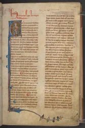 Kuva kuningas Inesta Englannin perussäännöstä, puuvillakäsikirjoitus Claudius D II, f.5r