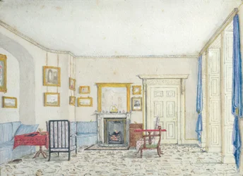 Sisätilat Curzon Streetillä, n. 1830 (wc, kynä ja muste paperille)