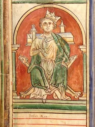 Kuningas John istuu