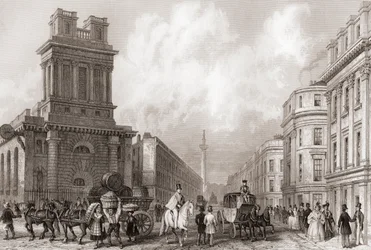 King William Street ja St Mary Woolnoth, Lontoo, Englanti