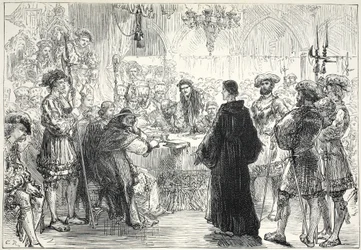 Luther ennen Wormsin valtiopäiviä, kuvitus James Aitken Wylien (1808-1890) teoksesta The History of Protestantism, pub. 1878