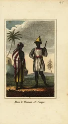 Mies ja nainen Kongosta tai Ala-Guineasta, Afrikasta