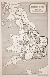 Britannian kartta vuonna 593, painanut Stanfords Geographical Establishment