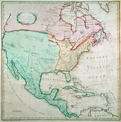 Pohjois-Amerikan kartta, julkaisija T. Stackhouse, 1783