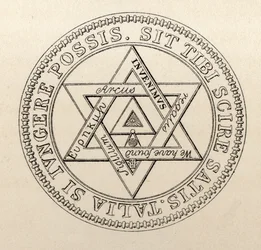 Lontoon suurkapitulin vapaamuurarisinetti, teoksesta "Vapaamuurariuden historia, osa II", julkaisija Thomas C. Jack, Lontoo, 1883
