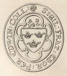 Koko Englannin suurloosin vapaamuurarisinetti, York, noin 1766, teoksesta The History of Freemasonry, osa II, julkaisija Thomas C. Jack, Lontoo, 1883