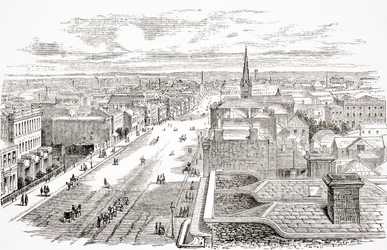 Melbourne, Australia, pastori Thomas Milnerin The Gallery of Geography, julkaistu noin 1880