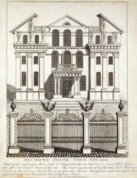 Monmouth House, Soho Square, julkaisija N. Smith, Gt Mays Buildings, 11. tammikuuta 1791