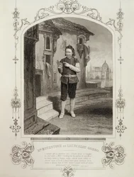 Herra Buckstone Lancelot Gobbon roolissa, II näytös, kohtaus 2, William Shakespearen (1564-1616) Venetsian kauppias