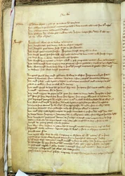 Ms.25516 fol.18v Liber I kirjaluettelosta St. Paulin katedraalissa, 1200-luvun lopulla