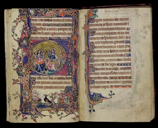 Ms 1-2005, ff.161v-162r: The Father and Son, historiankirjoitettu alku D Macclesfield Psalterista, Use of Sarum, East Anglia, n. 1330