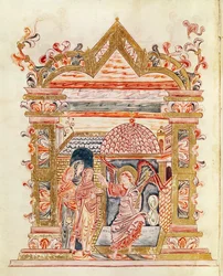 Ms 274 (Y-6) fol.72v Pyhät naiset haudalla, Robert of Jumiegesin messaalista, n. 1016