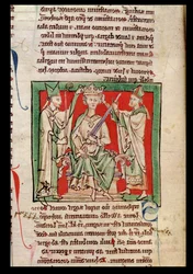Ms 6712 (A.6.89) fol.133r King Stephen (n. 1097-1154) miniatyyri Flores Historiarumista, Matthew Paris, 1250-52